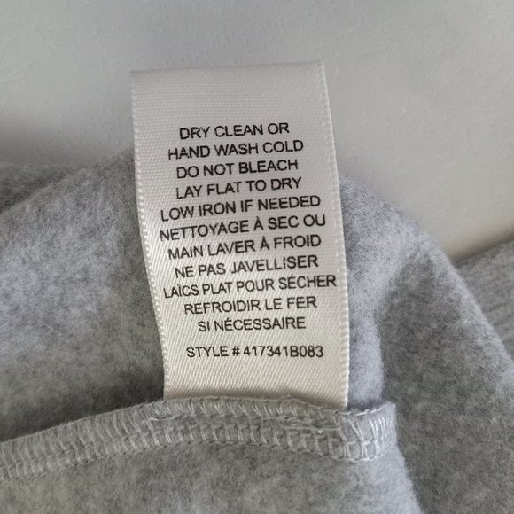 REBECCA TAYLOR (xs) LACE INSET cotton Sweatshirt Heather grey - Picture 10 of 12